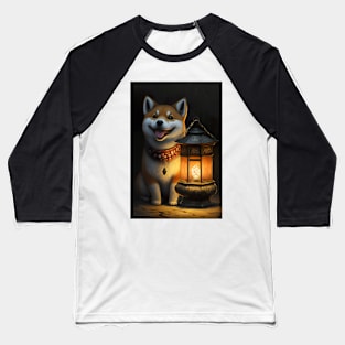 Happy Shiba Inu Dog Baseball T-Shirt